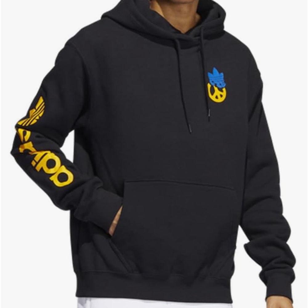 Adidas size L Originals Mens World Treffy Hoodie Sweatshirt, Black